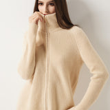 30% Cashmere 70% Merino Wool Turtle Neck Cardigan