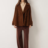 \100% Merino Wool Double Breasted Loose Coat