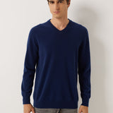 100% Cashmere V Neck Seamless Knit Sweater