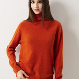 30% Cashmere 70% Merino Wool Seamless Turtleneck Sweater