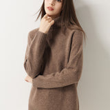 Pull à col roulé sans couture 100 % laine mérinos