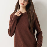 30% Cashmere 70% Merino Wool Seamless Crew Neck Sweater