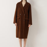 Double-Breasted 100% Merino Wool Long Coat
