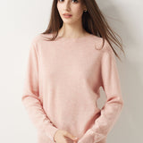 30% Cashmere 70% Merino Wool Seamless Crew Neck Sweater