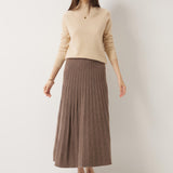 30% Cashmere and 70% Merino Wool Pleated Skirt