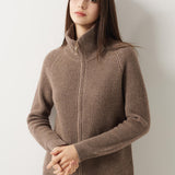 30% Cashmere 70% Merino Wool Turtle Neck Cardigan