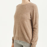 Chanyarn Women's 100% Merino Wool Luxury Soft Fall Winter Warm Crewneck Long Sleeve Brushed Fuzzy Pullover Sweater