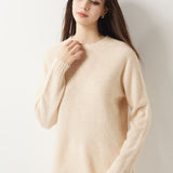 Pull à col rond sans couture 100 % laine mérinos