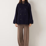 \100% Merino Wool Double Breasted Loose Coat