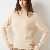 30% Cashmere 70% Merino Wool Seamless Crew Neck Sweater