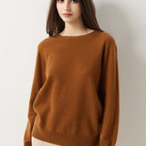 30% Cashmere 70% Merino Wool Seamless Crew Neck Sweater