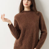 Suéter 100% Lana Merino Sin Costuras Con Cuello Alto