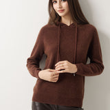 Maglione con cappuccio 30% cashmere 70% lana merino