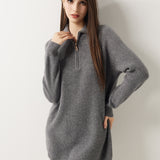 30% カシミア 70% メリノウール ハーフジップ セーター