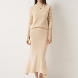 30% Cashmere 70% Merino Wool Knit Fishtail Skirt