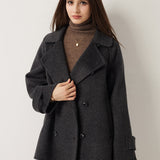 \100% Merino Wool Double Breasted Loose Coat