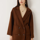 100% Merino Wool Double Breasted Short Coat
