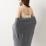 100% Merino Wool Knit Wrap Shawl with Sleeves