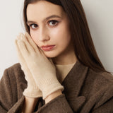 100% Pure Cashmere Gloves Winter Knit Gloves for Teens
