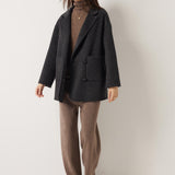 100% Merino Wool Double Breasted Short Coat