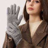100% Pure Cashmere Gloves Winter Knit Cable Gloves