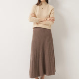 30% Cashmere and 70% Merino Wool Pleated Skirt