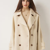 \100% Merino Wool Double Breasted Loose Coat