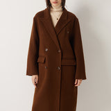 Double-Breasted 100% Merino Wool Long Coat