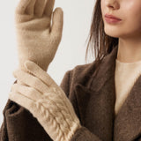 100% Pure Cashmere Gloves Winter Knit Cable Gloves