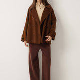 \100% Merino Wool Double Breasted Loose Coat