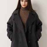 \100% Merino Wool Double Breasted Loose Coat
