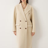 Double-Breasted 100% Merino Wool Long Coat