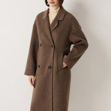 100% Merino Wool Double-Breasted Long Coat