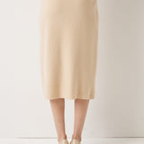 30% Cashmere and 70% Merino Wool High Waist Skirt