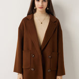 100% Merino Wool Double Breasted Short Coat