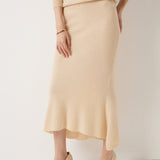 30% Cashmere 70% Merino Wool Knit Fishtail Skirt