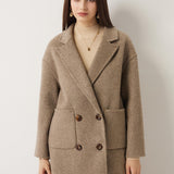100% Merino Wool Double Breasted Short Coat