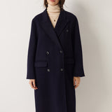 Double-Breasted 100% Merino Wool Long Coat