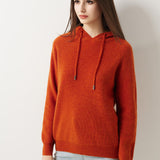 Maglione con cappuccio 30% cashmere 70% lana merino