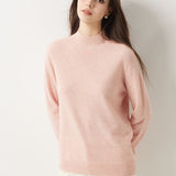 30% Cashmere 70% Merino Wool Seamless Mock Neck Sweater