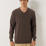 100% Cashmere V Neck Seamless Knit Sweater