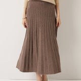30% Cashmere and 70% Merino Wool Pleated Skirt