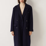 Double-Breasted 100% Merino Wool Long Coat