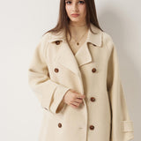 \100% Merino Wool Double Breasted Loose Coat