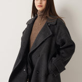 \100% Merino Wool Double Breasted Loose Coat
