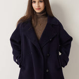 \100% Merino Wool Double Breasted Loose Coat