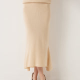 30% Cashmere 70% Merino Wool Knit Fishtail Skirt