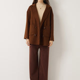 100% Merino Wool Double Breasted Short Coat