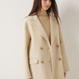 100% Merino Wool Double Breasted Pea Coat