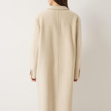 Double-Breasted 100% Merino Wool Long Coat